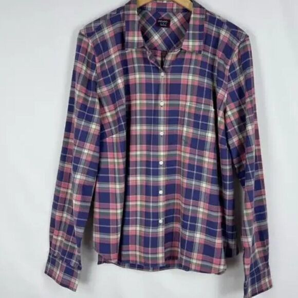 Untuckit Barbi pink and purple plaid button up blouse size 18R NWT - Picture 1 of 11